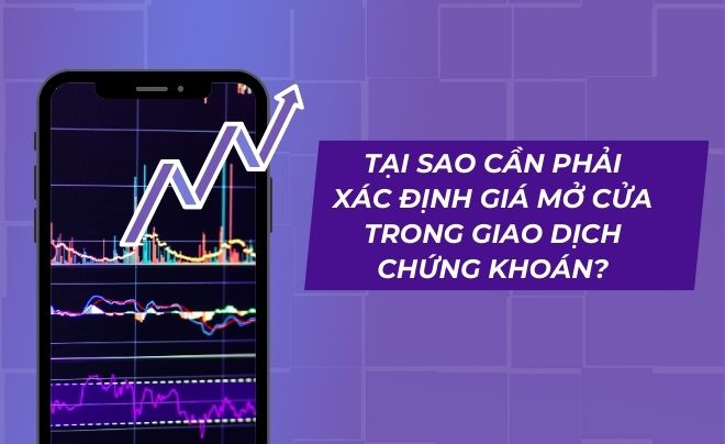 Biểu đồ chứng khoán trên điện thoại với mũi tên tăng trưởng.