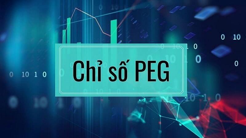 Chỉ số PEG trên nền đồ thị tài chính.